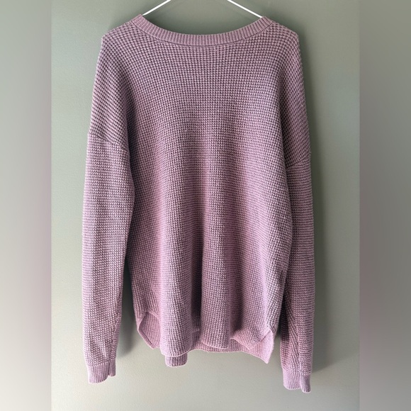 Kersh size M Women's Purple/Mauve wool blend Waffle Sweater, scoop neck - Picture 2 of 7